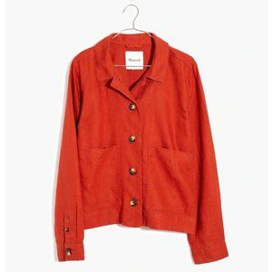 Madewell - Linen Connor Cropped Chore Jacket (Size Small)
